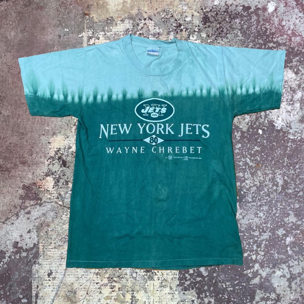 2000 New York Jets Tie Dye Wayne Chrebet Vintage Green T-Shirt All Sport Medium
